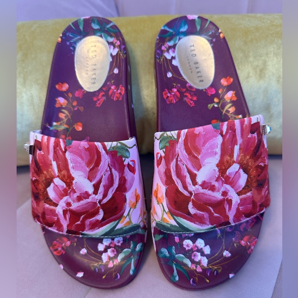Ted Baker Women's Floral Sandals - Pink and Red